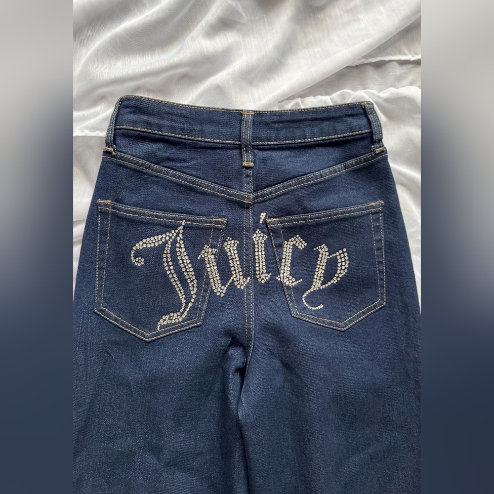 Juicy Couture Navy Women's Jeans with Rhinestone Detail